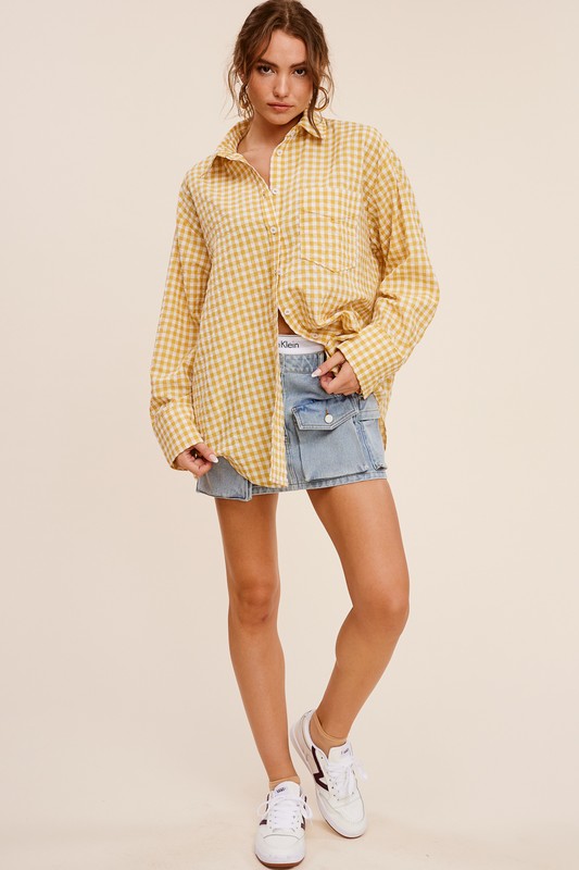 Gingham Goldy Top