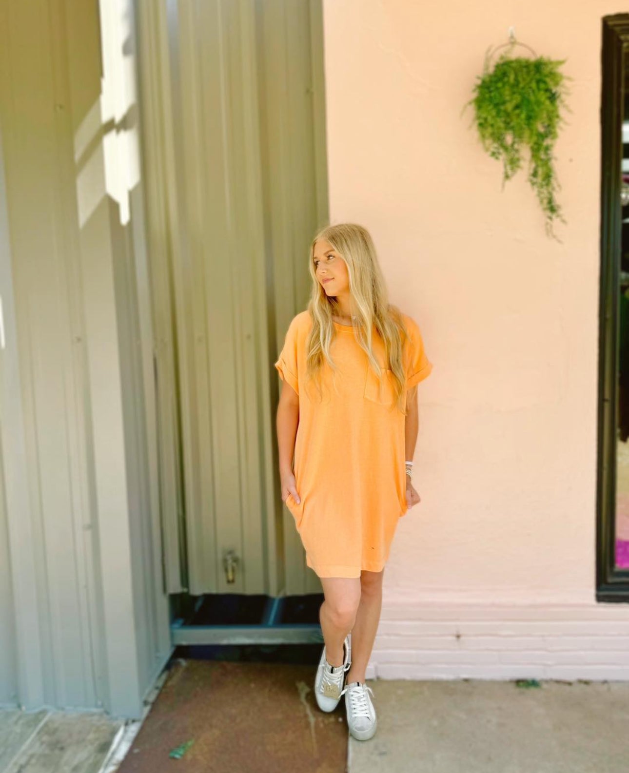 Orange T-shirt Dress